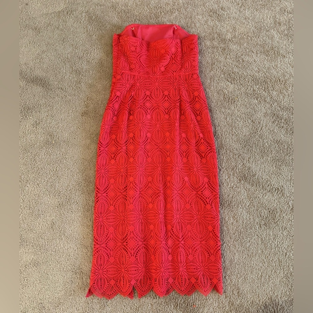 Trina Turk Stella 2 Strapless Lace Midi Dress Moroccan Sunset Size 8 NWT - Picture 7 of 10